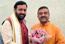 Haryana CM Nayab Singh Saini Attends West Bengal Swearing-In, Calls Moment ‘Historic’
